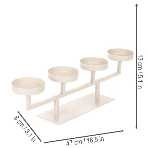Candelabro moderno con cuatro platos para velas, 47 cm. | Floristik24.es