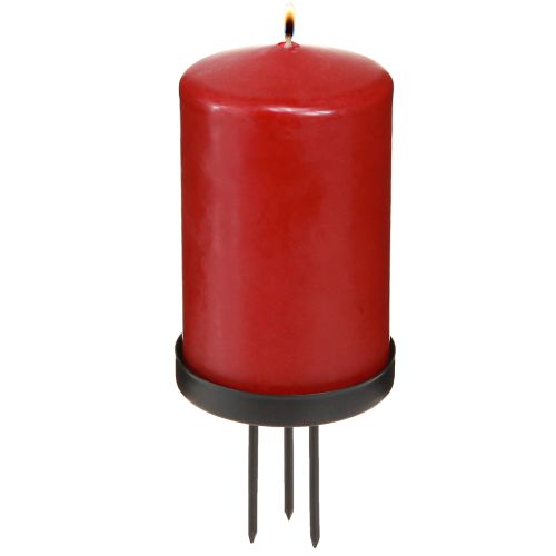 Floristik24 Portavelas Corona de Adviento metal negro mate Ø8cm 4 uds