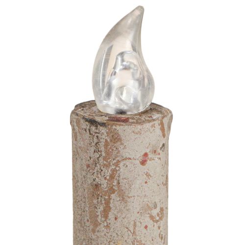 Floristik24 Portavelas antiguo con vela LED de metal con luz cálida Al. 22 cm
