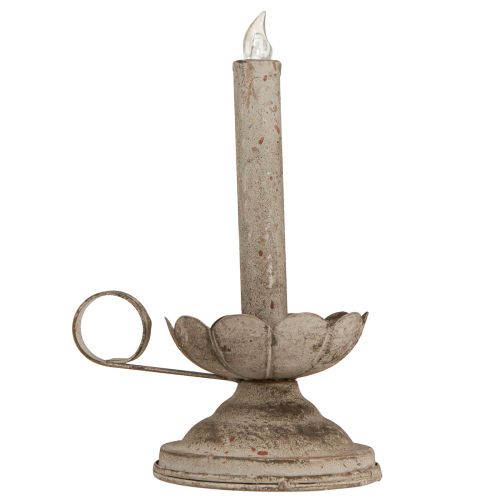 Floristik24 Portavelas antiguo con vela LED de metal con luz cálida Al. 22 cm