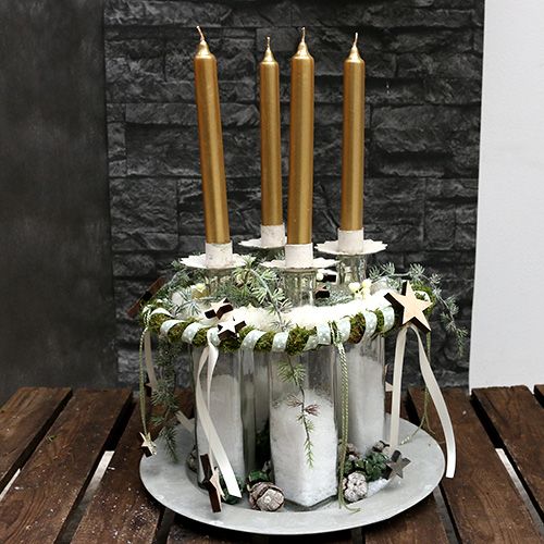Artículo Portavelas para velas de té Portavelas Crema Ø9cm 4uds