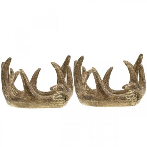Floristik24 Portavelas de té candelabro asta oro H7cm Ø10cm 2pcs
