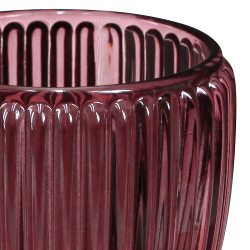 Artículo Portavelas vidrio Berry farol retro Ø7cm H7cm 6 piezas