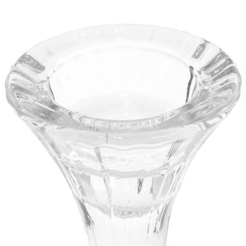 Artículo Portavelas de vidrio redondo portavelas Ø7cm H13cm 2uds