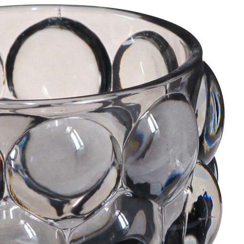 Artículo Portavelas portavelas de vidrio gris Ø7cm H7cm 6 piezas