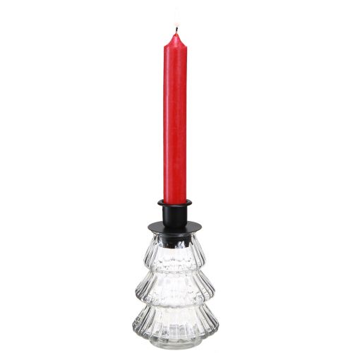 Artículo Portavelas de cristal para velas de palo árbol de Navidad 13,5cm 2uds