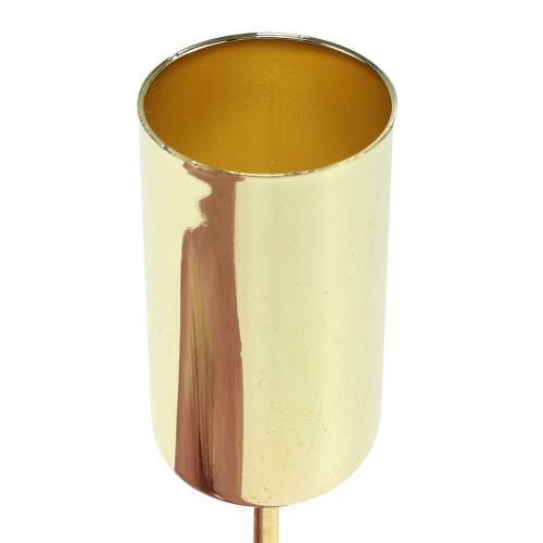 Artículo Portavelas dorado para velas de palo Ø2,2cm 4 piezas