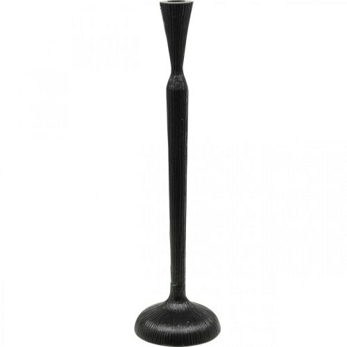 Floristik24 Candelero de metal negro Candelero Ø12cm H46cm