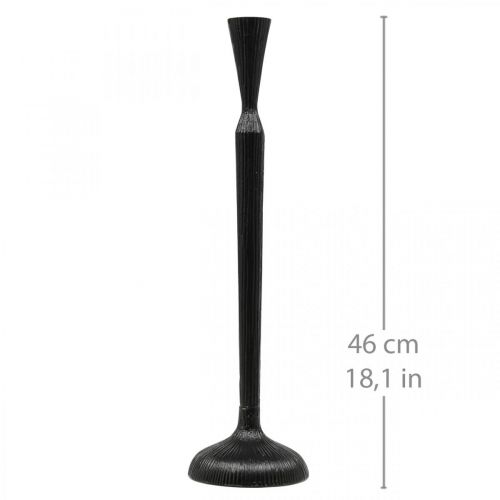Artículo Candelero de metal negro Candelero Ø12cm H46cm