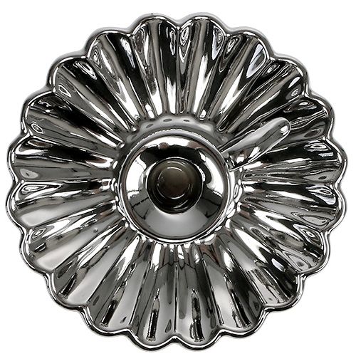 Floristik24 Candelero Cerámica Plata Ø16cm