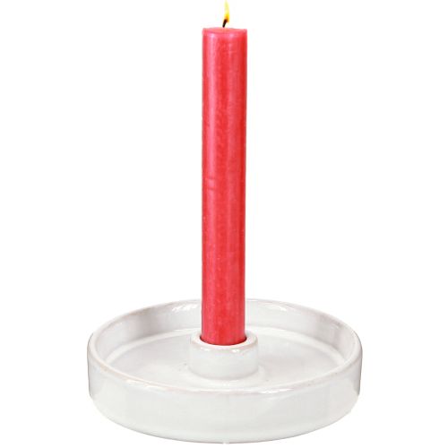 Artículo Candelabro de cerámica blanco – Candelabro moderno para candelabros cónicos Ø13cm 2 uds