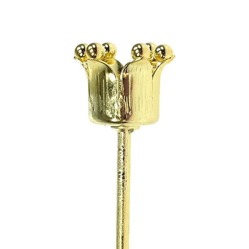 Floristik24 Portavelas corona oro 4 piezas