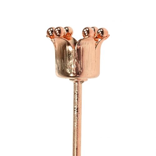 Floristik24 Portavelas corona cobre Ø2,2cm H7cm 4 piezas