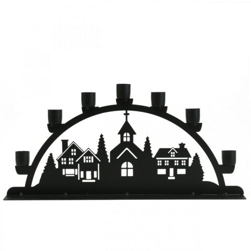 Artículo Arco de vela arco de luz metal negro 40x6cm H18,5cm