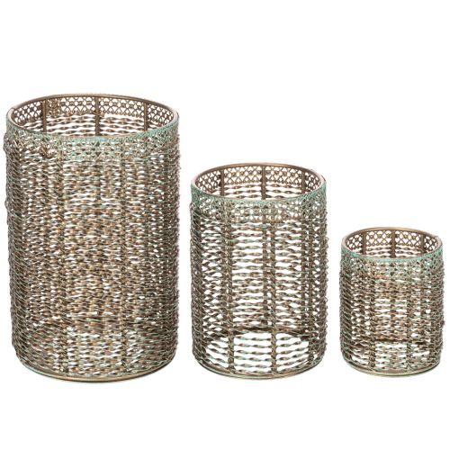 Portavelas metálicos para velas pequeñas, Ø8/10/13 cm, juego de 3 | Floristik24.es