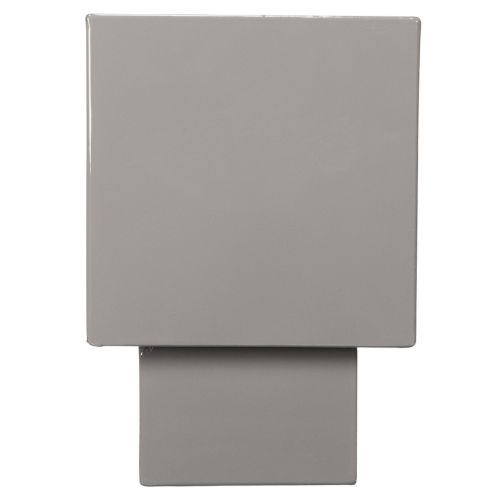 Maceta cúbica gris con base