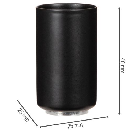 Portavelas magnético redondo, negro mate, para velas cónicas de 25 mm, 4 unidades. | Floristik24.es
