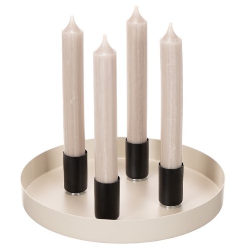Portavelas magnético redondo, negro mate, para velas cónicas de 25 mm, 4 unidades. | Floristik24.es
