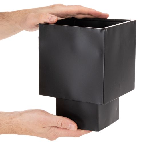 Maceta cúbica negra con base, moderna, 22 cm | Floristik24.es
