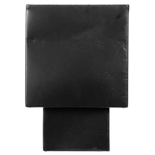 Maceta cúbica negra con base,