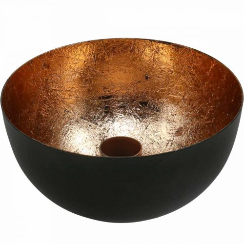 Candelero negro, candelero de palo de bronce Ø13cm H6cm