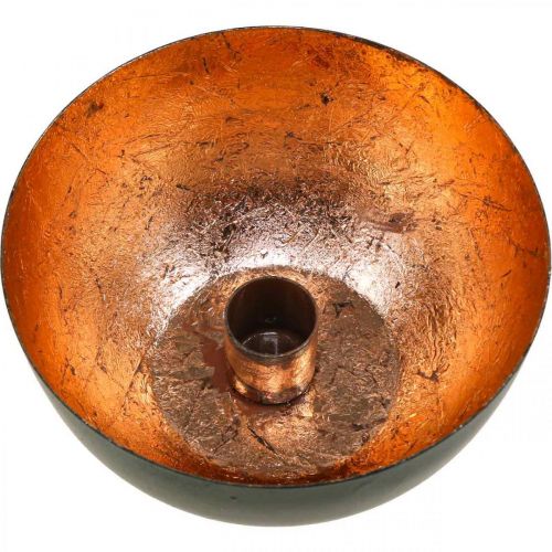 Artículo Candelero negro, candelero de palo de bronce Ø13cm H6cm
