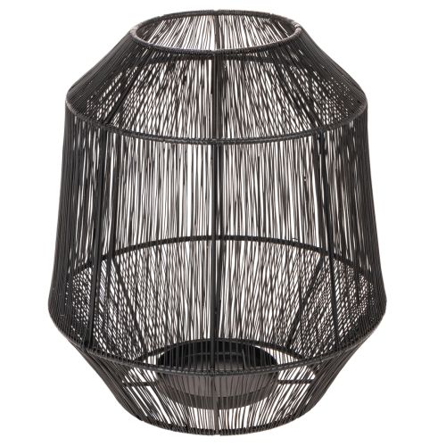 Portavelas negro, farol decorativo, cesta de alambre, Ø24cm, H28cm | Floristik24.es