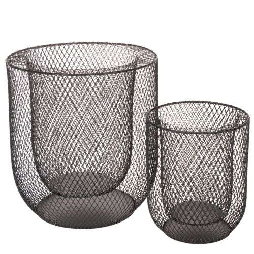 Candelabro de cesta de alambre de metal negro, Ø28,5/18 cm, juego de 2 comprar | Floristik24.es