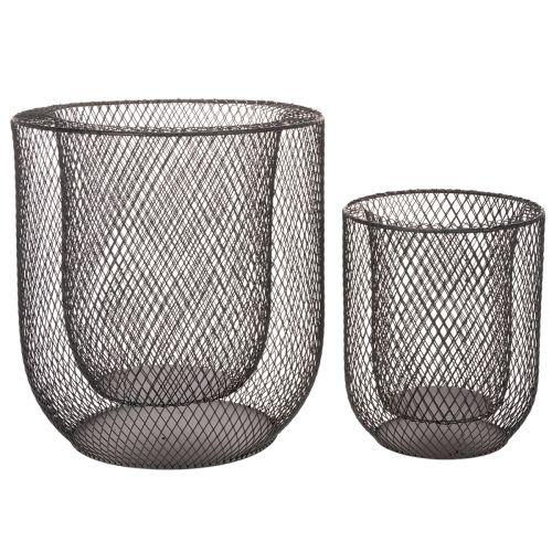 Candelabro de cesta de alambre de metal negro, Ø28,5/18 cm, juego de 2 | Floristik24.es