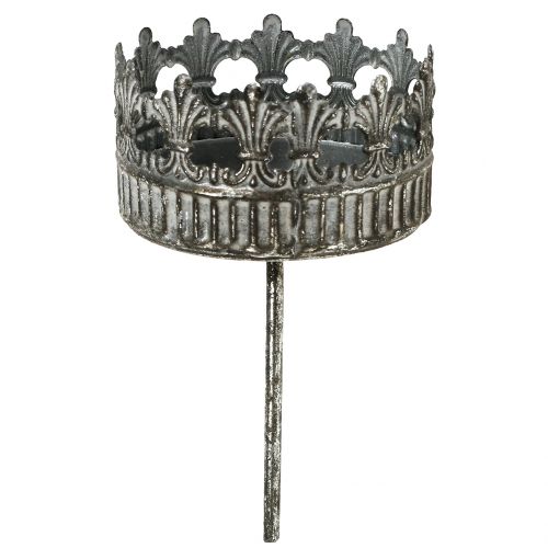 Artículo Portavelas plata antigua Ø7cm H12cm 1ud