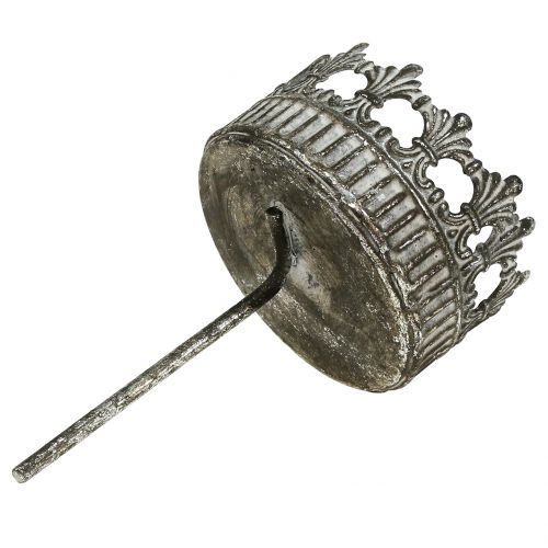 Artículo Portavelas plata antigua Ø7cm H12cm 1ud