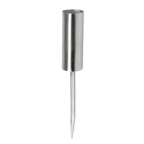 Artículo Portavelas plateado para velas de palo 15cm 4uds