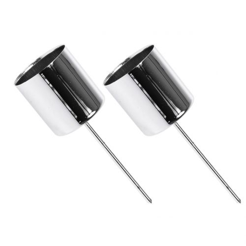 Artículo Portavelas plateado para velas de palo Ø3,5cm 4 piezas
