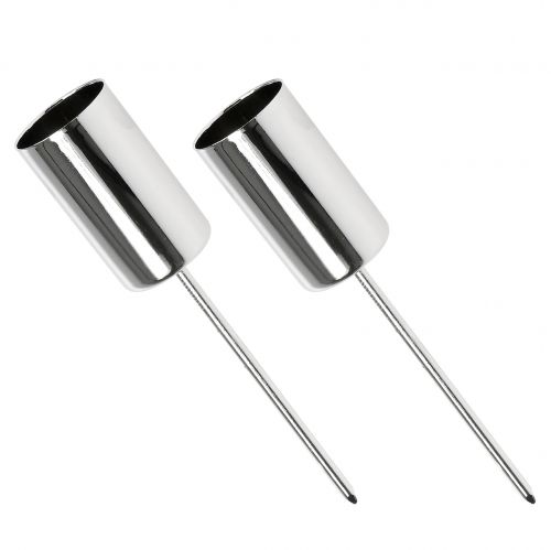 Artículo Portavelas plateado para velas de palo Ø2,2cm 4 piezas