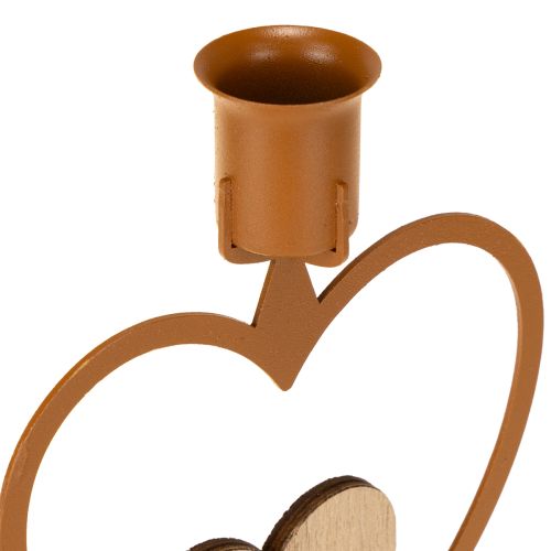 Artículo Velas candelabro estrella corazón abeto marrón H16.5cm surtido 3pcs