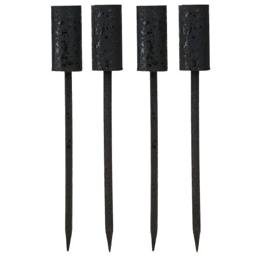 Artículo Portavelas velas con mandril metal negro Ø23mm 4ud