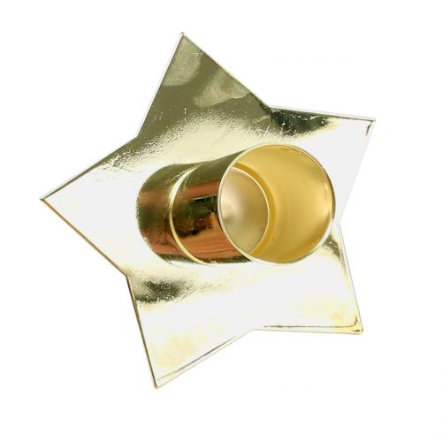 Artículo Portavelas estrella oro Ø2,2cm 4 piezas