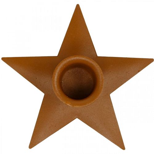 Artículo Velas candelabro estrella de Adviento marrón Ø9.5cm 4pcs