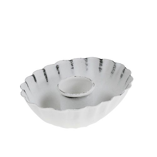 Floristik24 Candelero blanco Ø8.5cm H2.5cm