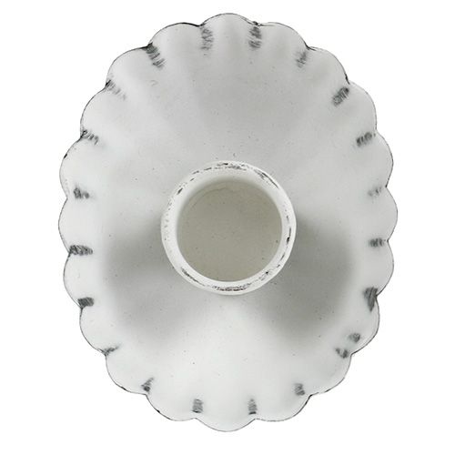Floristik24 Candelero blanco Ø8.5cm H2.5cm