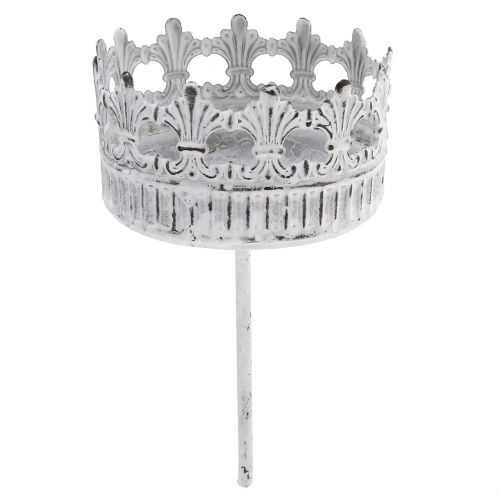Artículo Portavelas blanco antiguo Ø7cm H12cm 1ud