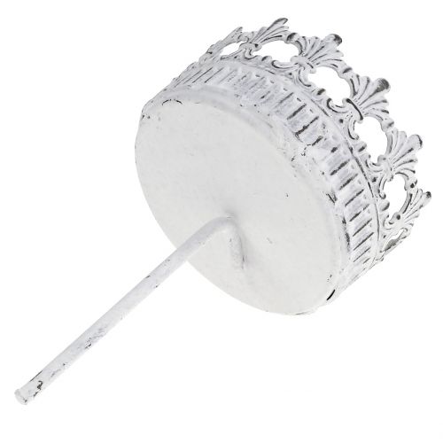Artículo Portavelas blanco antiguo Ø7cm H12cm 1ud