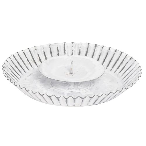 Portavelas molde para tartas de metal blanco Shabby Chic Ø15cm