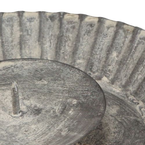 Artículo Portavelas como molde para hornear plato para velas gris Ø15cm H3cm 4ud