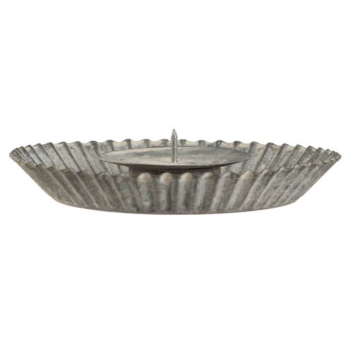 Artículo Portavelas como molde para hornear plato para velas gris Ø15cm H3cm 4ud