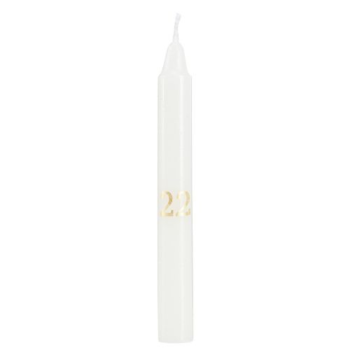 Floristik24 Portavelas de cristal con 24 velas Calendario de Adviento Al. 14,5 cm
