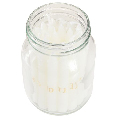 Floristik24 Portavelas de cristal con 24 velas Calendario de Adviento Al. 14,5 cm