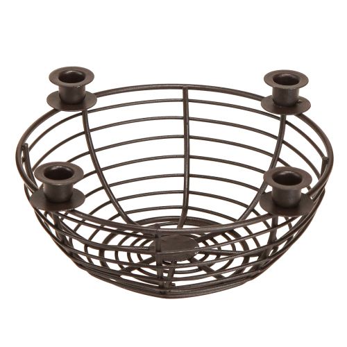 Floristik24 Portavelas para 4 velas cuenco decorativo metal marrón Ø14cm