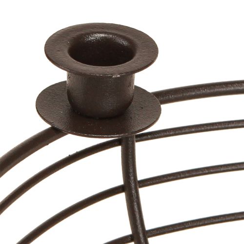 Artículo Portavelas para 4 velas cuenco decorativo metal marrón Ø14cm