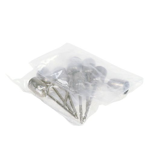 Floristik24 Portavelas para vela de árbol plateado Ø1.2cm H7cm 8pcs